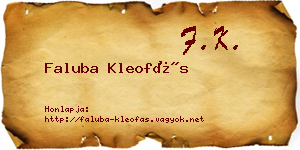Faluba Kleofás névjegykártya